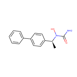 C[C@@H](c1ccc(-c2ccccc2)cc1)N(O)C(N)=O ZINC000000025073