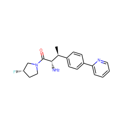 C[C@@H](c1ccc(-c2ccccn2)cc1)[C@H](N)C(=O)N1CC[C@H](F)C1 ZINC000014948169