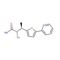 C[C@@H](c1ccc(-c2ccccn2)o1)N(O)C(N)=O ZINC000000010350