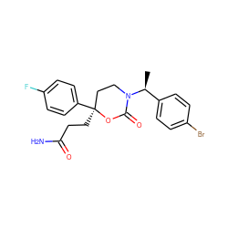 C[C@@H](c1ccc(Br)cc1)N1CC[C@](CCC(N)=O)(c2ccc(F)cc2)OC1=O ZINC000114914868