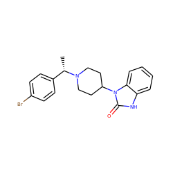 C[C@@H](c1ccc(Br)cc1)N1CCC(n2c(=O)[nH]c3ccccc32)CC1 ZINC000488249498