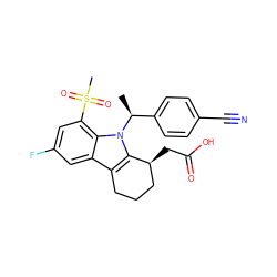 C[C@@H](c1ccc(C#N)cc1)n1c2c(c3cc(F)cc(S(C)(=O)=O)c31)CCC[C@@H]2CC(=O)O ZINC000064549625