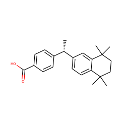 C[C@@H](c1ccc(C(=O)O)cc1)c1ccc2c(c1)C(C)(C)CCC2(C)C ZINC000013743073