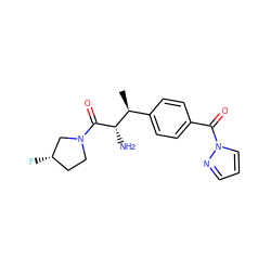 C[C@@H](c1ccc(C(=O)n2cccn2)cc1)[C@H](N)C(=O)N1CC[C@H](F)C1 ZINC000084581775