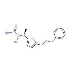 C[C@@H](c1ccc(COCc2ccccc2)o1)N(O)C(N)=O ZINC000000010359