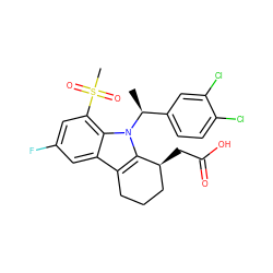 C[C@@H](c1ccc(Cl)c(Cl)c1)n1c2c(c3cc(F)cc(S(C)(=O)=O)c31)CCC[C@@H]2CC(=O)O ZINC000038324054