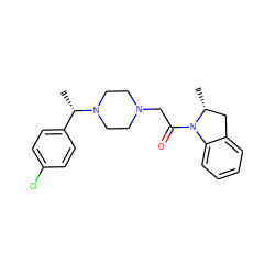 C[C@@H](c1ccc(Cl)cc1)N1CCN(CC(=O)N2c3ccccc3C[C@H]2C)CC1 ZINC000022941386