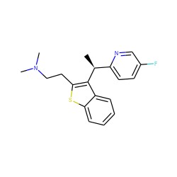 C[C@@H](c1ccc(F)cn1)c1c(CCN(C)C)sc2ccccc12 ZINC000049069993