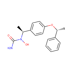 C[C@@H](c1ccc(O[C@H](C)c2ccccc2)cc1)N(O)C(N)=O ZINC000000003900