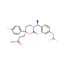 C[C@@H](c1ccc(OC(F)F)cc1)N1CC[C@](CCC(N)=O)(c2ccc(F)cc2)OC1=O ZINC000114919010