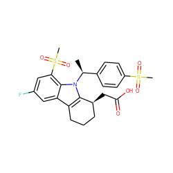 C[C@@H](c1ccc(S(C)(=O)=O)cc1)n1c2c(c3cc(F)cc(S(C)(=O)=O)c31)CCC[C@@H]2CC(=O)O ZINC000064548880