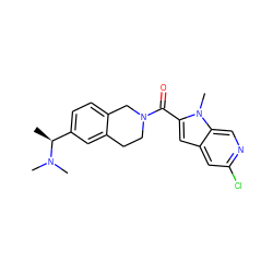 C[C@@H](c1ccc2c(c1)CCN(C(=O)c1cc3cc(Cl)ncc3n1C)C2)N(C)C ZINC000299831146