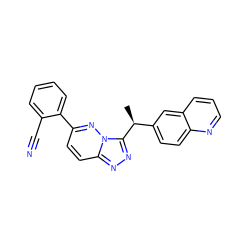 C[C@@H](c1ccc2ncccc2c1)c1nnc2ccc(-c3ccccc3C#N)nn12 ZINC000096284616