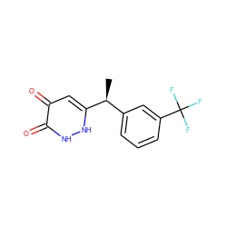 C[C@@H](c1cccc(C(F)(F)F)c1)c1cc(=O)c(=O)[nH][nH]1 ZINC000205745323