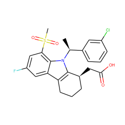 C[C@@H](c1cccc(Cl)c1)n1c2c(c3cc(F)cc(S(C)(=O)=O)c31)CCC[C@@H]2CC(=O)O ZINC000064549911