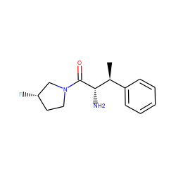 C[C@@H](c1ccccc1)[C@H](N)C(=O)N1CC[C@H](F)C1 ZINC000014948125