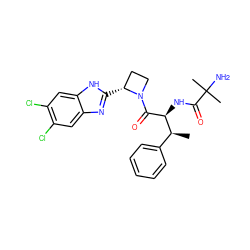 C[C@@H](c1ccccc1)[C@H](NC(=O)C(C)(C)N)C(=O)N1CC[C@H]1c1nc2cc(Cl)c(Cl)cc2[nH]1 ZINC000064548803