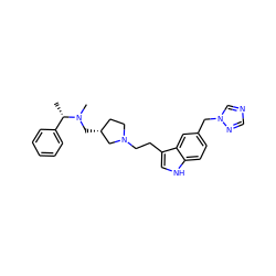 C[C@@H](c1ccccc1)N(C)C[C@@H]1CCN(CCc2c[nH]c3ccc(Cn4cncn4)cc23)C1 ZINC000013794115