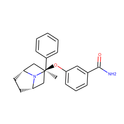 C[C@@H](c1ccccc1)N1[C@H]2CC[C@@H]1C[C@@H](Oc1cccc(C(N)=O)c1)C2 ZINC000101366405