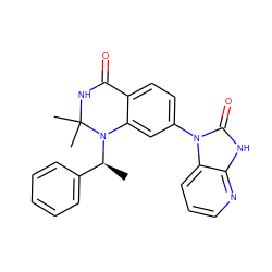 C[C@@H](c1ccccc1)N1c2cc(-n3c(=O)[nH]c4ncccc43)ccc2C(=O)NC1(C)C ZINC000653851995