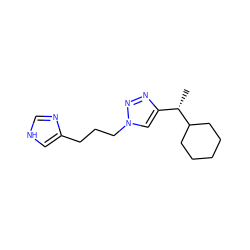 C[C@@H](c1cn(CCCc2c[nH]cn2)nn1)C1CCCCC1 ZINC000066157020