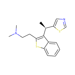 C[C@@H](c1cncs1)c1c(CCN(C)C)sc2ccccc12 ZINC000049073388