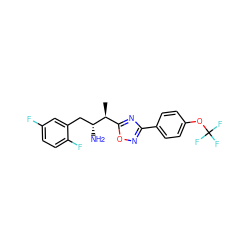 C[C@@H](c1nc(-c2ccc(OC(F)(F)F)cc2)no1)[C@H](N)Cc1cc(F)ccc1F ZINC000042878625