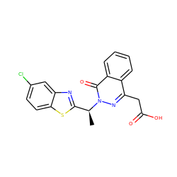 C[C@@H](c1nc2cc(Cl)ccc2s1)n1nc(CC(=O)O)c2ccccc2c1=O ZINC000013860814