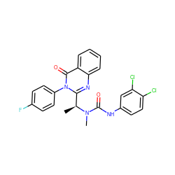 C[C@@H](c1nc2ccccc2c(=O)n1-c1ccc(F)cc1)N(C)C(=O)Nc1ccc(Cl)c(Cl)c1 ZINC000035041769