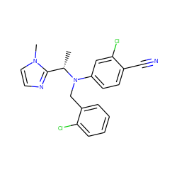 C[C@@H](c1nccn1C)N(Cc1ccccc1Cl)c1ccc(C#N)c(Cl)c1 ZINC000043120194