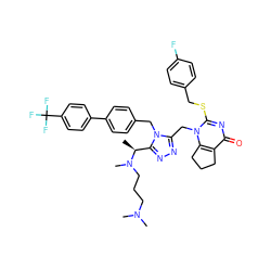 C[C@@H](c1nnc(Cn2c(SCc3ccc(F)cc3)nc(=O)c3c2CCC3)n1Cc1ccc(-c2ccc(C(F)(F)F)cc2)cc1)N(C)CCCN(C)C ZINC000096269787