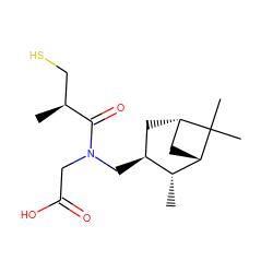 C[C@@H]1[C@@H](CN(CC(=O)O)C(=O)[C@@H](C)CS)C[C@H]2C[C@@H]1C2(C)C ZINC000036222735