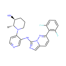 C[C@@H]1[C@@H](N)CCCN1c1ccncc1Nc1ncc2ccc(-c3c(F)cccc3F)nn12 ZINC000142918256