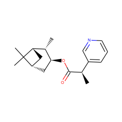 C[C@@H]1[C@@H](OC(=O)[C@H](C)c2cccnc2)C[C@H]2C[C@@H]1C2(C)C ZINC000013743813