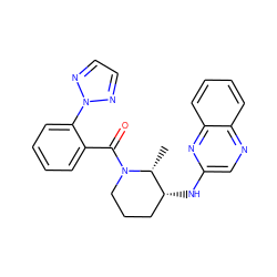 C[C@@H]1[C@H](Nc2cnc3ccccc3n2)CCCN1C(=O)c1ccccc1-n1nccn1 ZINC000225846418