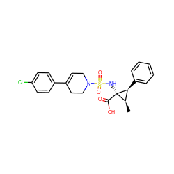 C[C@@H]1[C@H](c2ccccc2)[C@]1(NS(=O)(=O)N1CC=C(c2ccc(Cl)cc2)CC1)C(=O)O ZINC000071329416