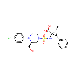 C[C@@H]1[C@H](c2ccccc2)[C@]1(NS(=O)(=O)N1CCN(c2ccc(Cl)cc2)[C@H](CO)C1)C(=O)O ZINC000071317989