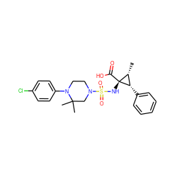 C[C@@H]1[C@H](c2ccccc2)[C@]1(NS(=O)(=O)N1CCN(c2ccc(Cl)cc2)C(C)(C)C1)C(=O)O ZINC000071317986