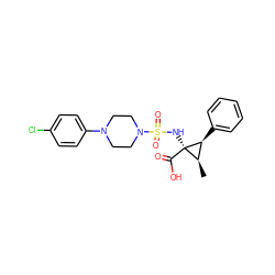 C[C@@H]1[C@H](c2ccccc2)[C@]1(NS(=O)(=O)N1CCN(c2ccc(Cl)cc2)CC1)C(=O)O ZINC000071329150