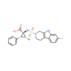 C[C@@H]1[C@H](c2ccccc2)[C@]1(NS(=O)(=O)N1CCc2c([nH]c3cc(F)ccc23)C1)C(=O)O ZINC000071319171