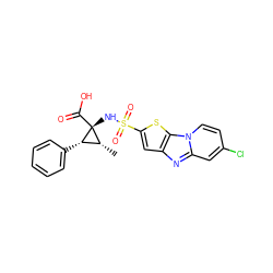 C[C@@H]1[C@H](c2ccccc2)[C@]1(NS(=O)(=O)c1cc2nc3cc(Cl)ccn3c2s1)C(=O)O ZINC000071330287