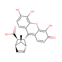 C[C@@H]1[C@H]2C=C[C@H]1[C@@H](c1c3ccc(=O)c(O)c-3oc3c(O)c(O)ccc13)[C@@H]2C(=O)O ZINC000102376071