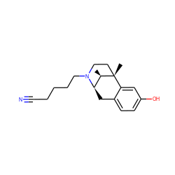 C[C@@H]1[C@H]2Cc3ccc(O)cc3[C@@]1(C)CCN2CCCCC#N ZINC000100871144