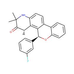 C[C@@H]1C(=O)C(C)(C)Nc2ccc3c(c21)[C@H](c1cccc(F)c1)Oc1ccccc1-3 ZINC000013796868