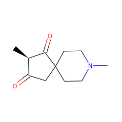 C[C@@H]1C(=O)CC2(CCN(C)CC2)C1=O ZINC000049760002