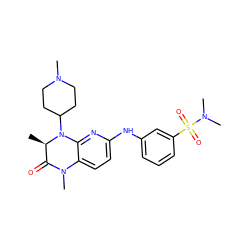 C[C@@H]1C(=O)N(C)c2ccc(Nc3cccc(S(=O)(=O)N(C)C)c3)nc2N1C1CCN(C)CC1 ZINC000215874488