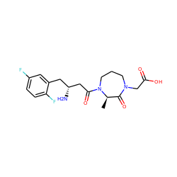 C[C@@H]1C(=O)N(CC(=O)O)CCCN1C(=O)C[C@H](N)Cc1cc(F)ccc1F ZINC000014958864