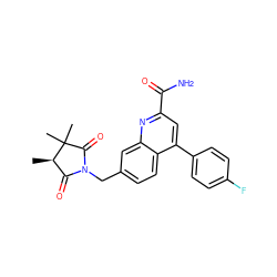 C[C@@H]1C(=O)N(Cc2ccc3c(-c4ccc(F)cc4)cc(C(N)=O)nc3c2)C(=O)C1(C)C ZINC000221602546