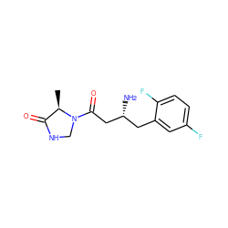 C[C@@H]1C(=O)NCN1C(=O)C[C@H](N)Cc1cc(F)ccc1F ZINC000014953074