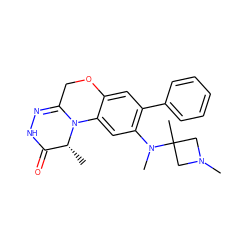 C[C@@H]1C(=O)NN=C2COc3cc(-c4ccccc4)c(N(C)C4(C)CN(C)C4)cc3N21 ZINC000209588199